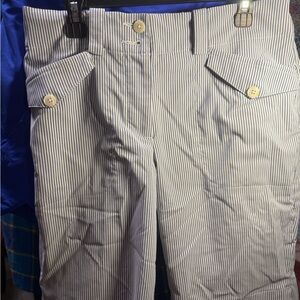 NIKE Golf Dri-Fit Women's Size 4 Blue and White Striped Bermuda Shorts